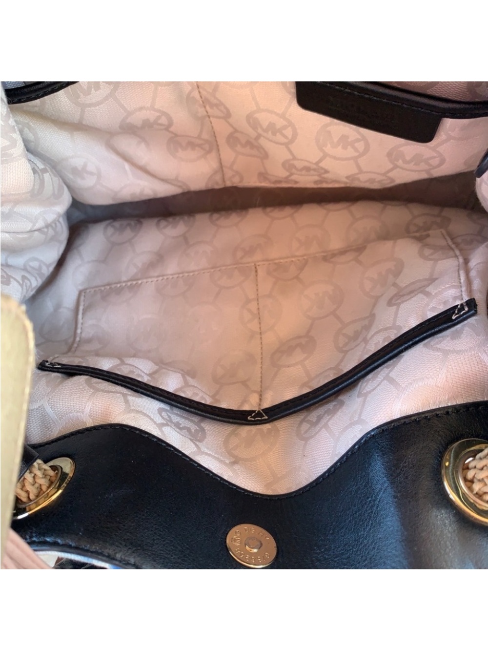Michael Kors Blue and White Tie-Dye with Gold Accents - Picture 2 of 7